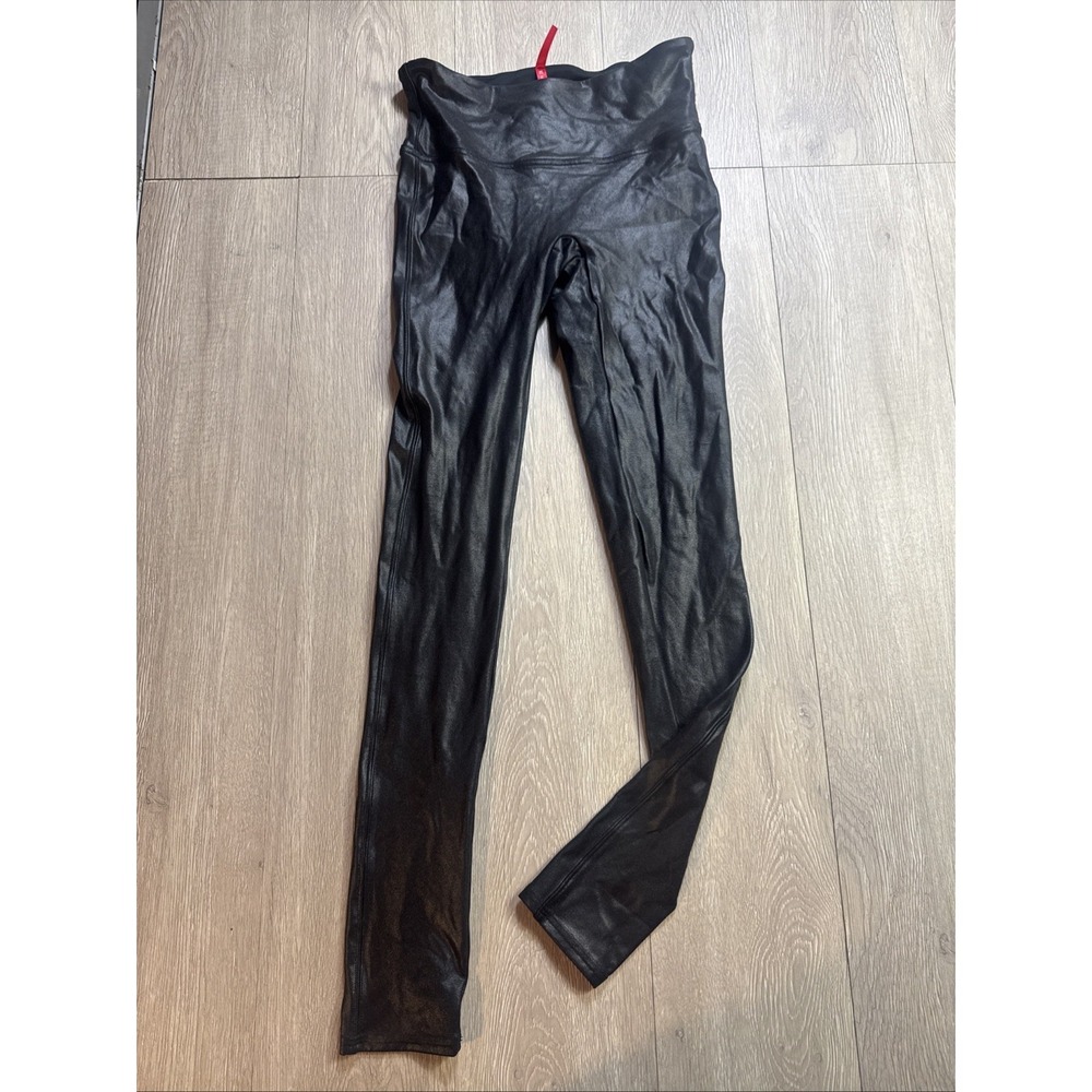 SPANX Women's Small S Ankle Length Leggings‎ 28" Black Metallic Shimmer